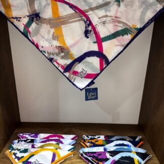 LEVİDOR Cotton Eşarp 16377 - Bej / Mor - Organic ScarfsOrganic Scarfs