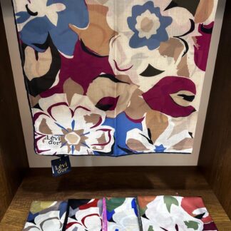 LEVİDOR Cotton Eşarp 16380 - Bej / Mürdüm - Organic ScarfsOrganic Scarfs