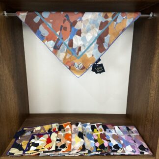 LEVİDOR Cotton Eşarp 16397 - Açık Mavi / Turuncu - Organic ScarfsOrganic Scarfs