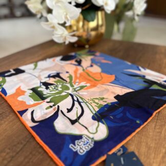 LEVİDOR Cotton Eşarp 16398 - Lacivert / Oranj - Organic ScarfsOrganic Scarfs