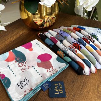 LEVİDOR Cotton Eşarp 16399 - Akdeniz Mavisi - Organic ScarfsOrganic Scarfs