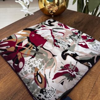 LEVİDOR Cotton Eşarp 16496 - Bej / Bordo - Organic ScarfsOrganic Scarfs