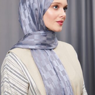 LEVİDOR Dublin Jakarlı Şal 17174 - Füme - Organic ScarfsOrganic Scarfs