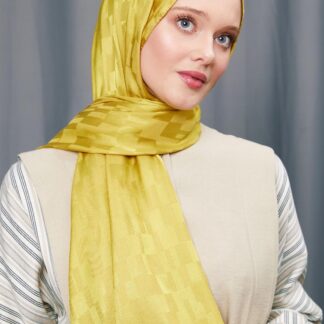 LEVİDOR Dublin Jakarlı Şal 17174 - Yağ Yeşili - Organic ScarfsOrganic Scarfs