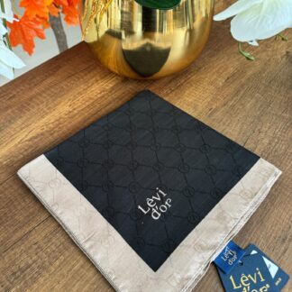 LEVİDOR Monogram Eşarp 17233 - Siyah/ Vizon - Organic ScarfsOrganic Scarfs