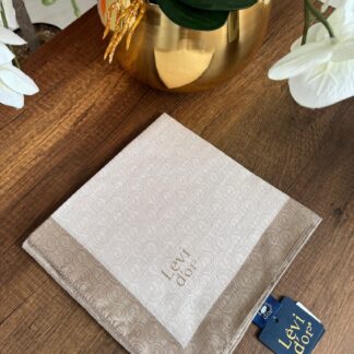 LEVİDOR Monogram Eşarp 17687 - Bej - Organic ScarfsOrganic Scarfs
