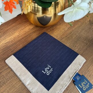 LEVİDOR Monogram Eşarp 17687 - Lacivert - Organic ScarfsOrganic Scarfs