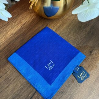 LEVİDOR Monogram Eşarp 17687 - Parlament Mavi - Organic ScarfsOrganic Scarfs