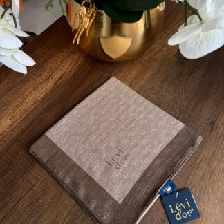 LEVİDOR Monogram Eşarp 17687 - Sütlü Kahve - Organic ScarfsOrganic Scarfs