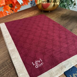 LEVİDOR Monogram Şal 17657 - Bordo - Organic ScarfsOrganic Scarfs