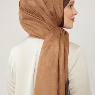 LEVİDOR Monogram Şal 17657 - Çikolata - Organic ScarfsOrganic Scarfs