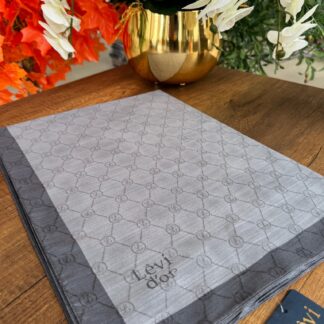 LEVİDOR Monogram Şal 17657 - Füme - Organic ScarfsOrganic Scarfs