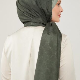 LEVİDOR Monogram Şal 17657 - Haki - Organic ScarfsOrganic Scarfs