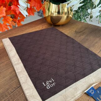 LEVİDOR Monogram Şal 17657 - Kahverengi - Organic ScarfsOrganic Scarfs