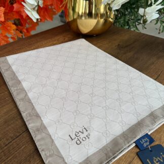 LEVİDOR Monogram Şal 17657 - Latte - Organic ScarfsOrganic Scarfs