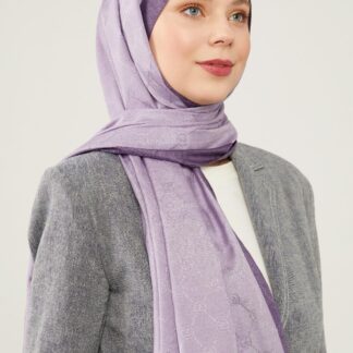 LEVİDOR Monogram Şal 17657 - Lavanta - Organic ScarfsOrganic Scarfs