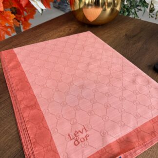 LEVİDOR Monogram Şal 17657 - Mercan - Organic ScarfsOrganic Scarfs