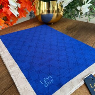 LEVİDOR Monogram Şal 17657 - Parlamanet Mavi - Organic ScarfsOrganic Scarfs