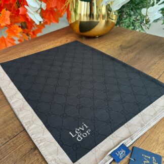 LEVİDOR Monogram Şal 17657 - Siyah - Organic ScarfsOrganic Scarfs