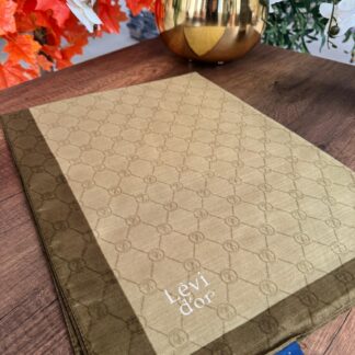 LEVİDOR Monogram Şal 17657 - Yağ Yeşili - Organic ScarfsOrganic Scarfs