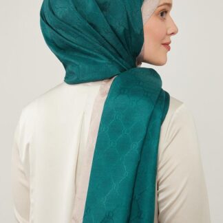 LEVİDOR Monogram Şal 17657 - Zümrüt - Organic ScarfsOrganic Scarfs