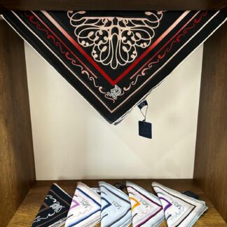 LEVİDOR Organic Kokulu Pamuk Eşarp PK-102 - Siyah / Kırmızı - Organic ScarfsOrganic Scarfs