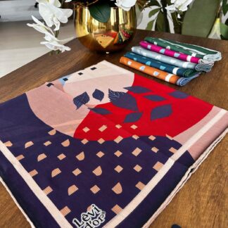 LEVİDOR Organic Kokulu Pamuk Eşarp PK-108 - Mor - Organic ScarfsOrganic Scarfs