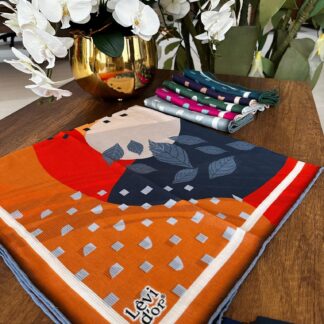 LEVİDOR Organic Kokulu Pamuk Eşarp PK-108 - Turuncu - Organic ScarfsOrganic Scarfs
