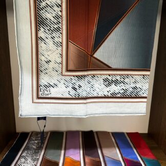 LEVİDOR Organic Kokulu Pamuk Eşarp PK-85 - Bej / Siyah - Organic ScarfsOrganic Scarfs