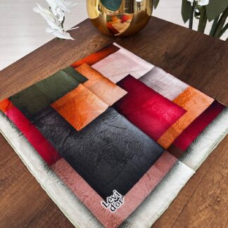 LEVİDOR Organic Kokulu Pamuk Eşarp PK-89 - Bej Mozaik - Organic ScarfsOrganic Scarfs