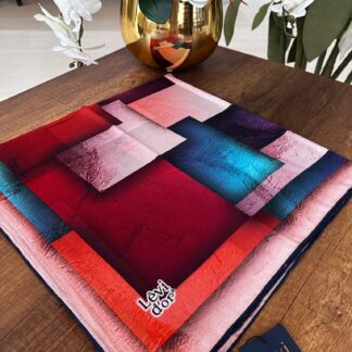 LEVİDOR Organic Kokulu Pamuk Eşarp PK-89 - Kırmızı Mozaik - Organic ScarfsOrganic Scarfs