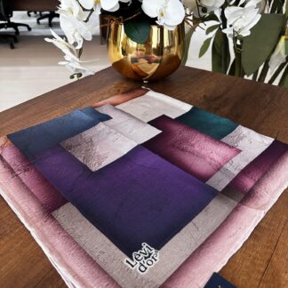 LEVİDOR Organic Kokulu Pamuk Eşarp PK-89 - Koyu Morlar - Organic ScarfsOrganic Scarfs