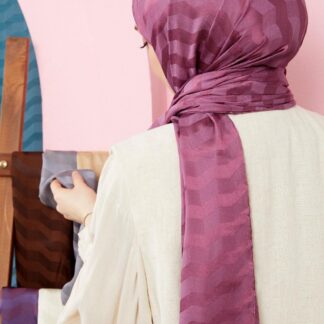 LEVİDOR Wave Jakarlı Şal 17175 - Mürdüm - Organic ScarfsOrganic Scarfs