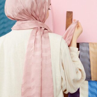LEVİDOR Wave Jakarlı Şal 17175 - Pamuk Şekeri - Organic ScarfsOrganic Scarfs