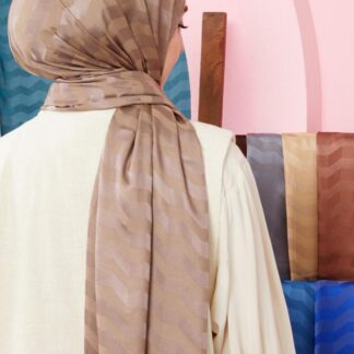 LEVİDOR Wave Jakarlı Şal 17175 - Vizon - Organic ScarfsOrganic Scarfs