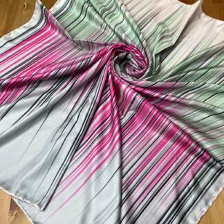 Line Twill Eşarp - Gri/Fuşya - Organic ScarfsOrganic Scarfs