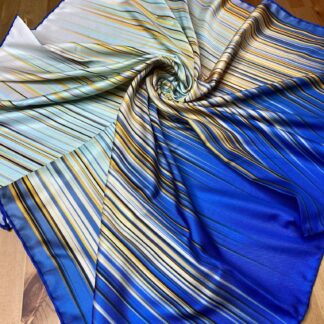 Line Twill Eşarp - Saks - Organic ScarfsOrganic Scarfs
