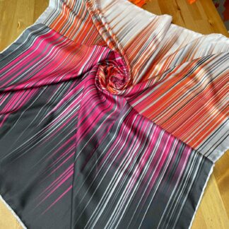 Line Twill Eşarp - Siyah/Fuşya - Organic ScarfsOrganic Scarfs