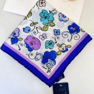 Levidor Cotton Eşarp 16402 - Mavi/Beyaz