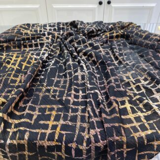 Minimal Desen Mio Caz Eşarp - Siyah/ Bej - Organic ScarfsOrganic Scarfs