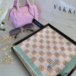 Vakko Dama Desen Pamuk Soft Eşarp 63411 - Mint