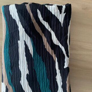 Mio Cazz Zebra Desenli Şal - Zümrüt