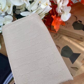 Monogram Desen Pamuk İpek Jakar Şal - Bej - Organic ScarfsOrganic Scarfs