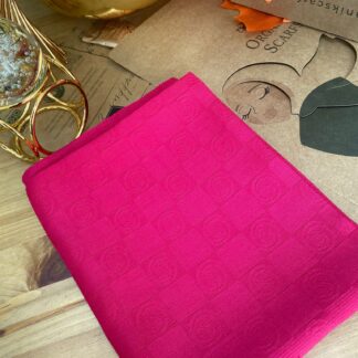 Monogram Desen Pamuk İpek Jakar Şal - Fuşya - Organic ScarfsOrganic Scarfs