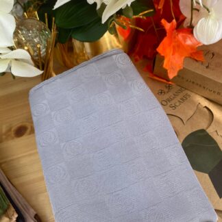 Monogram Desen Pamuk İpek Jakar Şal - Gri - Organic ScarfsOrganic Scarfs