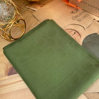 Monogram Desen Pamuk İpek Jakar Şal - Haki - Organic ScarfsOrganic Scarfs