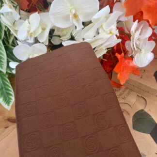 Monogram Desen Pamuk İpek Jakar Şal - Kahverengi - Organic ScarfsOrganic Scarfs