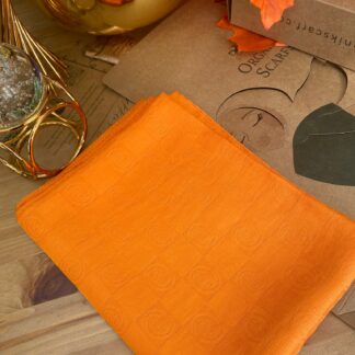 Monogram Desen Pamuk İpek Jakar Şal - Turuncu - Organic ScarfsOrganic Scarfs