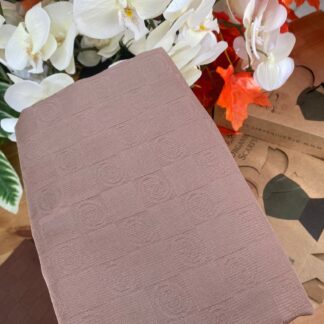 Monogram Desen Pamuk İpek Jakar Şal - Vizon - Organic ScarfsOrganic Scarfs