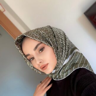 Monogram İthal Eşarp - Haki - Organic ScarfsOrganic Scarfs